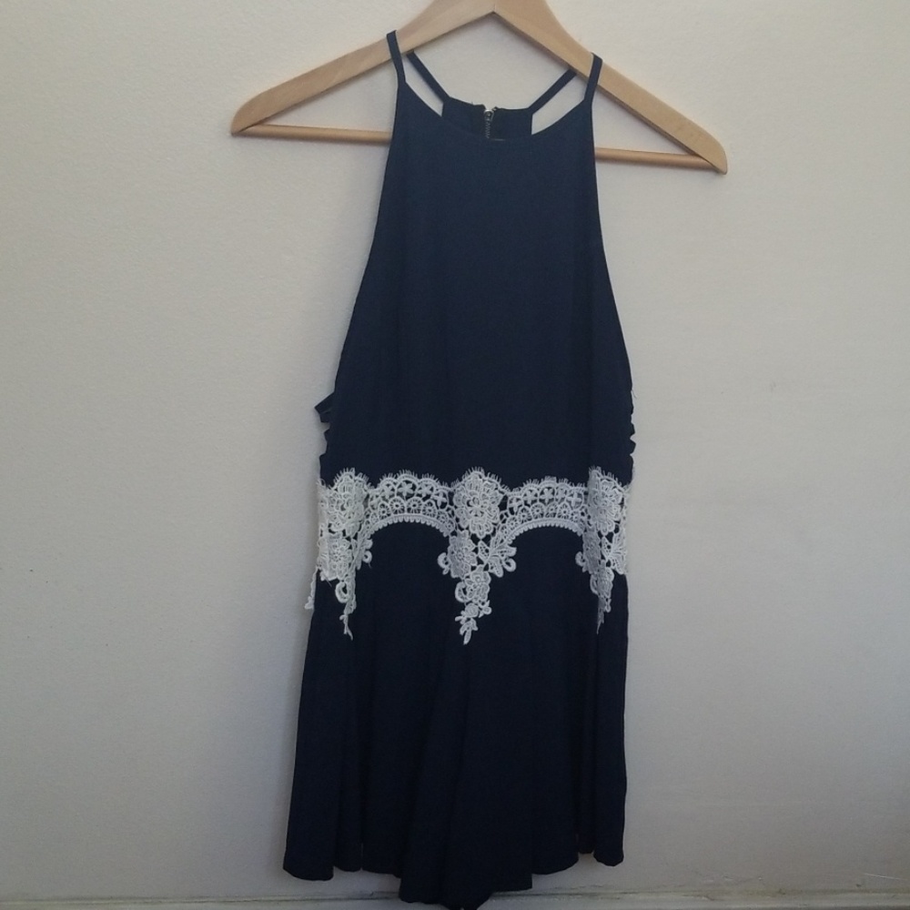 SHEIN Cutout Lace Romper